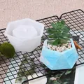 Moule hexagonal en silicone pour pots de fleurs succulentes avec pot effet marbre DIY - Facette hexagonale blanche (60-1125-D)