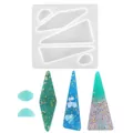 Moule en silicone DIY pour épingles à cheveux en résine avec échantillons brillants - Moule à Barrette Varié à Cinq Grilles (60-386)