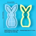 Easter bunny silicone mold with dimensions and weight specs for DIY candle holder making - 60-1464