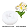 Detailed iris flower silicone mold for aromatherapy plaster crafts, size 7.5x7.5cm - Iris Style (50-3002)