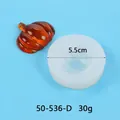 Mini pumpkin silicone mold for Halloween cake and candle making, 5.5cm size - Pumpkin (50-536-D) / 5.50cm / White