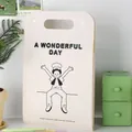Vertical cream cartoon accordion file folder with 13 pockets and boy illustration design - Boy Style B / 13 Pockets / Off White