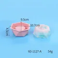 Moule hexagonal en silicone pour pots de succulentes, plâtre et bougeoirs faits main - Hexagone large plat rose (60-1127-A)