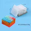 Molde de silicona para caja de almacenamiento con textura de diamante y tapa con medidas - Estilo Cuadrado (60-1149)