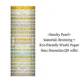 Bronzing washi tape set in Smoky Pearl style, 20 rolls of decorative adhesive tape - 20 Rolls Box / Smoked Pearl