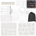 Kit completo da 83 pezzi per gioielli in resina epossidica fai-da-te con stampi e glitter. - Set fai-da-te da 83 pezzi (PA002#M)