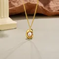 Vintage irregular gold pearl pendant necklace with a minimalist chain for elegant women - Gold Tone Style (A407A) / Gold