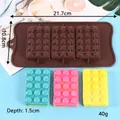Stampo in silicone marrone per cioccolato a forma di mattoncini con campioni - Stile Cioccolato a Mattoncino (J1565)