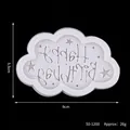 Happy Birthday siliconen vorm in wolkvorm voor taartdecoraties, maat 9x5,5 cm - Wolkvorm Stijl (50-1200-B)