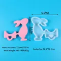 Detailed Easter bunny candle holder silicone mold for DIY craft home ornaments - 60-1466