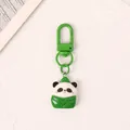 Creative cute cartoon panda resin keychain in green finish for backpack pendant gift - Zongzi Panda