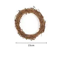Natuurlijke bruine gevlochten wijnstokkrans voor DIY kerstdecoratie, 15cm diameter maat - 15cm