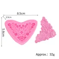 Moule en silicone cœur avec relief floral pour décoration de gâteau et chocolat DIY. - Moule Coeur (50-1326) / Rose
