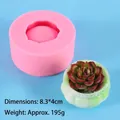 Moule rond en silicone pour pots de fleurs succulentes en ciment faits main, 8,3x4cm - Rond compact rose (50-873-A)