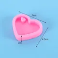 Pink heart-shaped silicone mold for DIY crafts, approx 5x4.5cm, SKU variant model - Heart (50-2136 Pink)