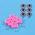 Heart tassel earring silicone mold for DIY epoxy resin crafts and jewelry making - Stacked Heart Style (50-3037-A)