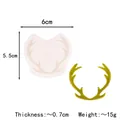 Reindeer antler silicone mold for DIY Christmas decorations and cake crafts, 6x5.5cm - Reindeer Antler With Skull Style (50-657-D) / 6x5.5x0.7cm