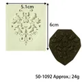 Moule silicone relief fleurs vintage pour décoration de gâteau fondant, poids environ 24g - Floral Rétro (50-1092) / Gris
