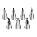 7-piece stainless steel petal icing piping nozzles for Barbie doll cake decoration. - Korean Skirt Style (52051) / 7-Piece Set