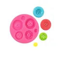Pink button-shaped silicone mold with varied sizes and 75g weight. - Style 50-1172 / Pink