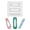 Moule en silicone DIY pour barrettes en résine avec décors pailletés et coquillages - Moule à Barrette Multi-Forme 3-en-1 (60-390)