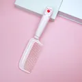 Professional pink hair comb for girls featuring a 3D pig figurine holding a red heart - 21.2*4.2cm / Pink Pig