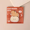 Schattige Capibara plaknotities op bruine geruite decoratieve kaart voor schoolbenodigdheden - 30 Vellen / Rijk worden