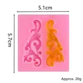 Moule silicone vintage baroque à relief de fleurs pour décor de gâteau - Motif Symétrique (50-1576) / Rose