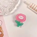 Süße pinke Blumen-Acrylklammer mit Glitzer für Büro-Papier und Fotoorganisation - Rosa Blumenmuster