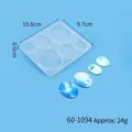 Stampo in silicone a 6 cavità ovali per ciondoli e orecchini in resina - Stile Ovale Grande (60-1094)