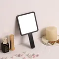 Espejo de mano cuadrado negro minimalista para la rutina de belleza diaria y viaje portátil - Espejo cuadrado / Negro