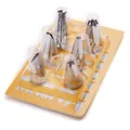 Set of 7 professional stainless steel piping tips for cake decorating in blister packaging - Basic Flower Style (03027) / 6-Piece Set
