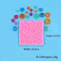 Professional pink silicone button mold for chocolate fondant cake decoration and DIY crafts - Style 50-1206 / Pink