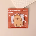 Cute sleeping capybara shaped sticky notes with red checkered decorative backing card - 30 Sheets / Snoring