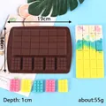 Stampo in silicone marrone multi-cavità per cioccolato e decorazione torte fai-da-te - Stile Rettangolare (J1560)