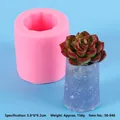 Moule en silicone rose durable pour pots de succulentes DIY résine et ciment 150g - Carré à ondulations rose (50-848-A)