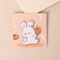 Adorable white rabbit cartoon shaped sticky note with orange motif on a grid backing paper - Rabbit / 30 Sheets