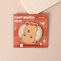 Schattige cartoon capybara zelfklevende memoblaadjes met oranje geruite achterkant - 30 Vellen / Plat Liggend