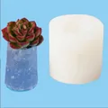 Moule en silicone blanc cylindrique pour pots de succulentes et loisirs créatifs en résine - Carré à ondulations blanc (50-848-D)