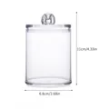Pot de rangement transparent en acrylique pour cotons-tiges avec couvercle, 11x6,8cm - Blanc