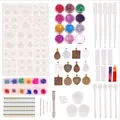 Set di 83 strumenti per stampi in resina DIY con 12 colori di paillettes e fiori essiccati - Set di stampi per fiori secchi da 107 pezzi (78104)