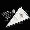 Stainless steel cake piping tips set with white pastry bag and coupler for DIY baking - Combo With Coupler (53013) / 18-Piece Set (Including Icing Bag)