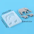 DIY elephant animal silicone mold for resin keychains including size and weight specs - 3 Elephants Design (60-315)