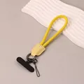 Durable bright yellow nylon phone wrist strap with leather connector and gasket - Yellow