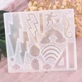 Translucent silicone mold for DIY resin earrings and pendants with various shapes - Rainbow Style (60-422)