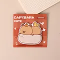 Cute cartoon Capybara shaped sticky notes on a red checkered backing card - 30 Sheets / Rest