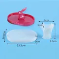 Set stampi silicone per vassoio gioielli ovale e coniglietto fai-da-te - Set Stampo Vassoio Ovale e Coniglio (J2735-C)