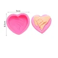 Valentine's Day heart-shaped silicone mold featuring holding hands for candles and soaps - 50-3096 (Pink) / Pink