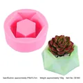 Moule en silicone rose hexagonal pour pots de succulentes, artisanat en plâtre et déco - Hexagone facetté rose (50-845-A)