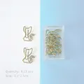 Creative gold cat-shaped metal paper clips with clear storage box, 6-12 pieces per set - Cat (12 Pieces/Pack)